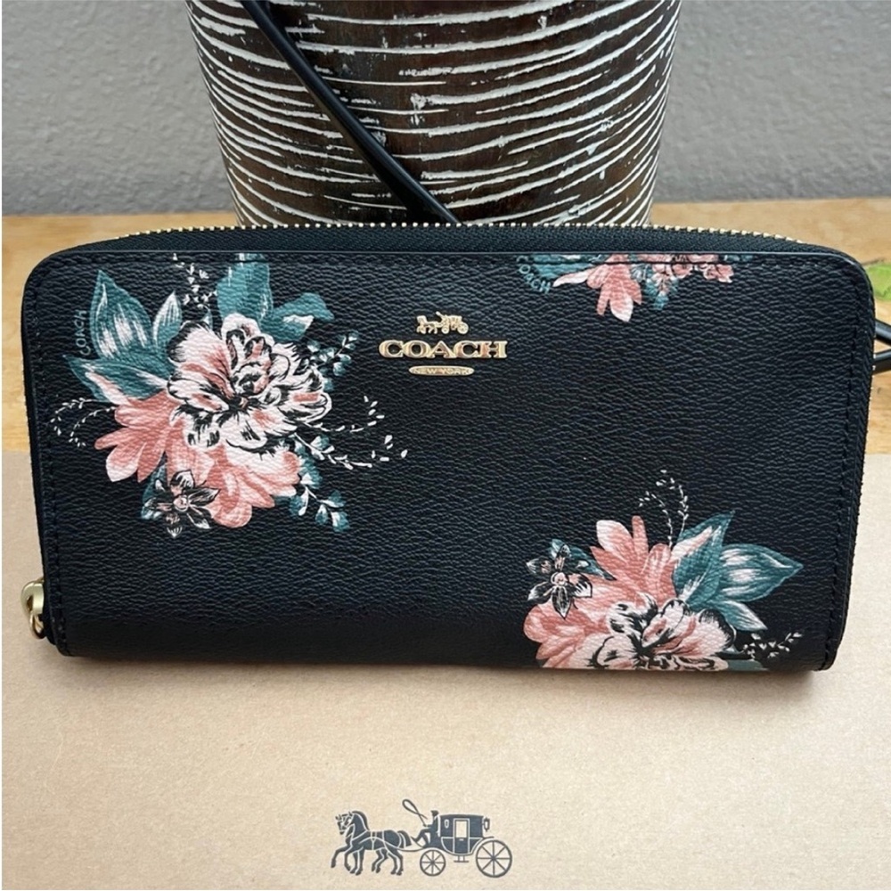 Coach Black Floral Women's Wallet Limited Edition